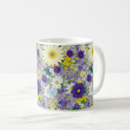 Söt Cottage Flowers Kaffemugg