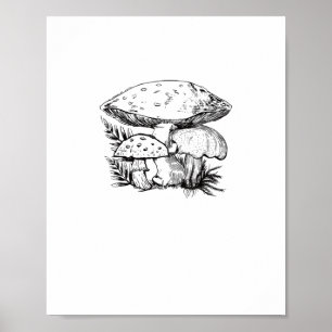 Söt Cottagecore Estetisk Svamp Svampar Goblincore Poster