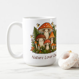 Söt Cottagecore Svamp Familj Natur Keramik Kaffemugg