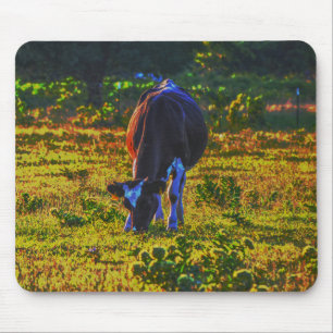 Söt Cow Texas Art Mouse Pad Musmatta
