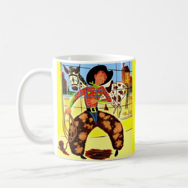 söt cowboy kaffemugg (Vänster)