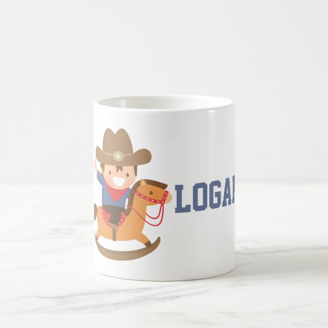 Söt cowboy på gunghäst Personlig mugg (Center)