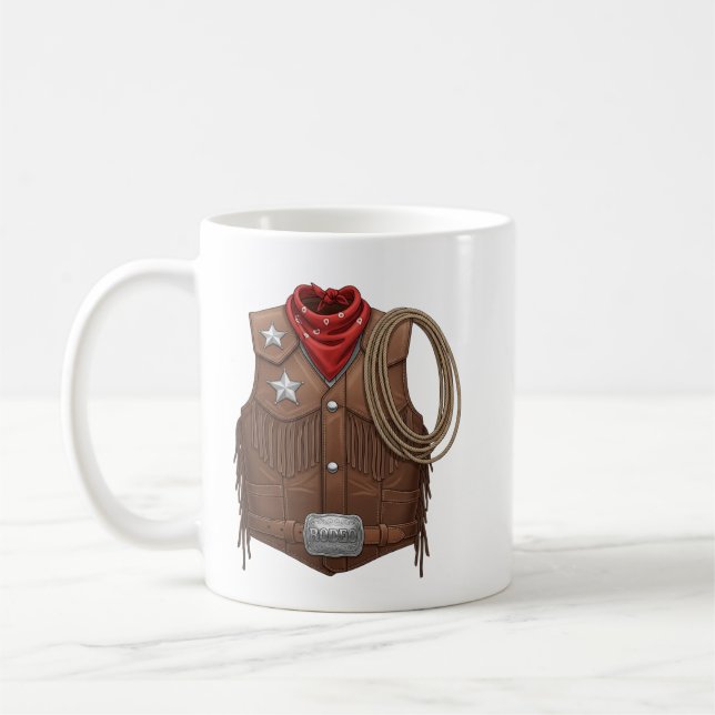 Söt Cowboy Western Cowboy Outfit Män Kaffemugg (Vänster)