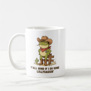 Söt cowboygroda lollande Western Groda Humor Kaffemugg