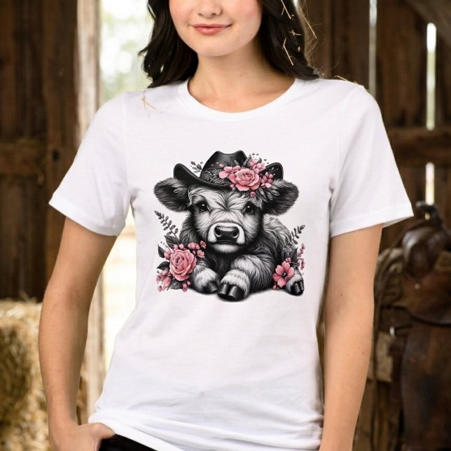 Söt cowgirl Highlandko  T Shirt (Skapare uppladdad)