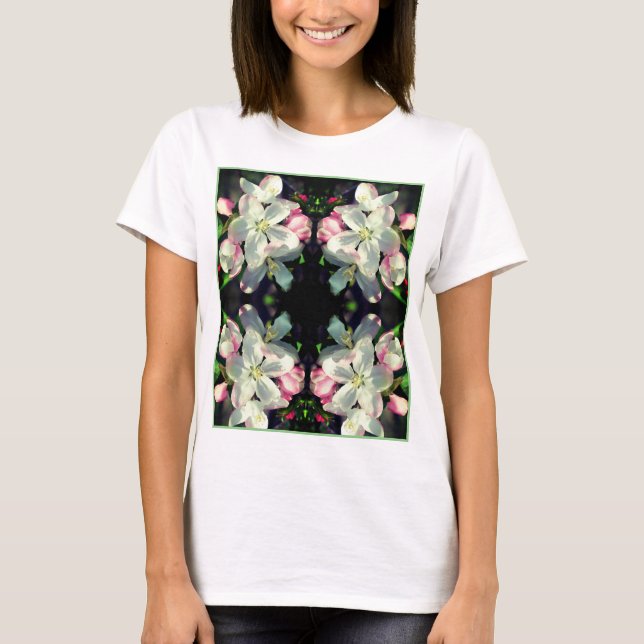Söt Crabapple Flower Blommar Abstrakt T Shirt (Framsida)