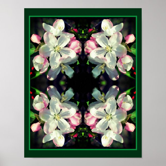 Söt Crabapple Vår Flower Blommar Abstrakt Poster (Framsidan)