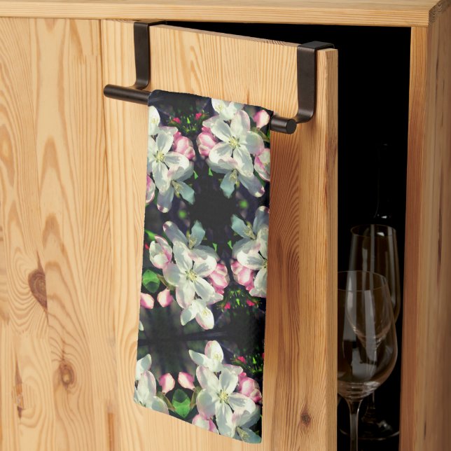 Söt Crabapple Vår Flower Blommars Close Up Kökshandduk (Thirds Fold)