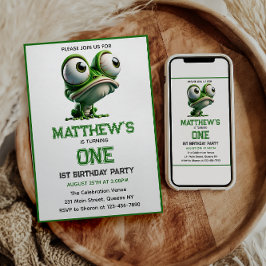 Söt Crazy Frog Farm Tema 1-årsdag Inbjudningar