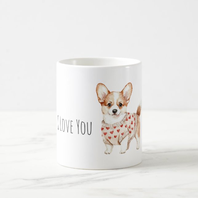 Söt Cream Hund Älskar Dig Kaffemugg (Center)