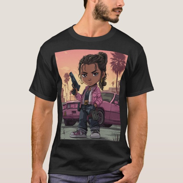 Söt Crime‑City Trouble‑Maker T Shirt (Framsida)