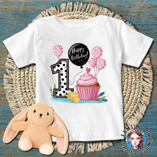 Söt Cupcake 1-års födelsedag T Shirt