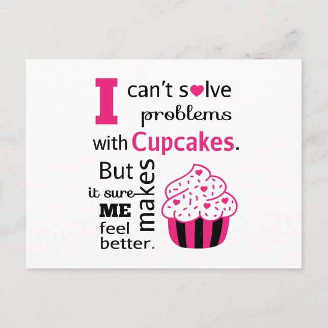 Söt Cupcake-citat, Lycka Vykort (Framsida)
