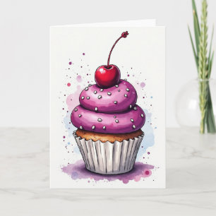 Söt Cupcake Konstkort Kort