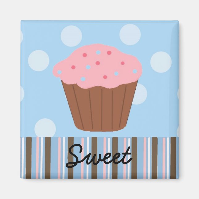 Söt Cupcake Magnet (Framsidan)