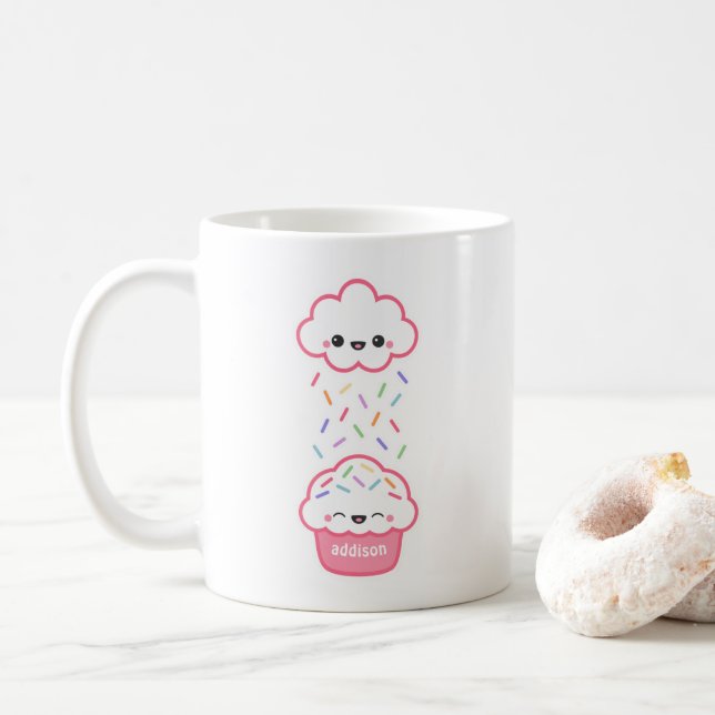 Söt Cupcake med strössel Kaffemugg (Med munk)