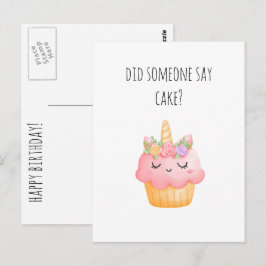 Söt Cupcake Rolig Grattis Födelsedag Vykort