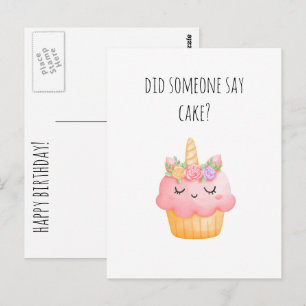 Söt Cupcake Rolig Grattis Födelsedag Vykort