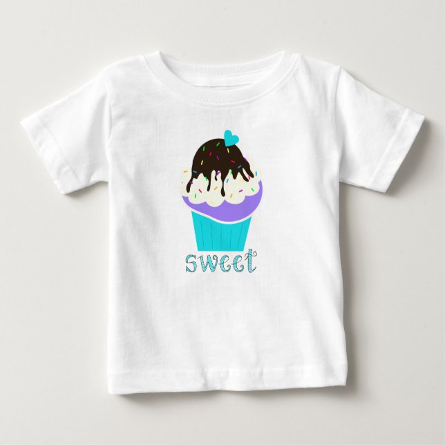 Söt Cupcake T Shirt (Framsida)