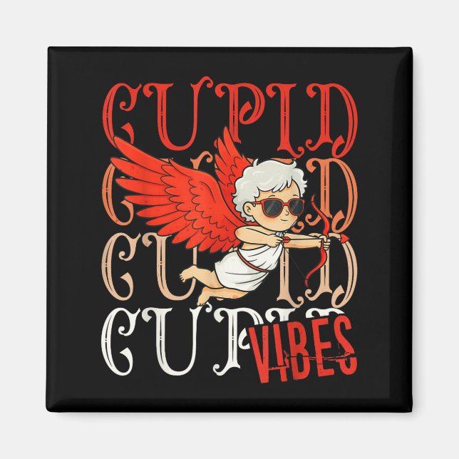 Söt Cupid Alla hjärtans dag-design för par barn kv Magnet (Framsidan)