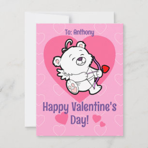 Söt Cupid Björn Alla Hjärtans Dag-kort Julkort