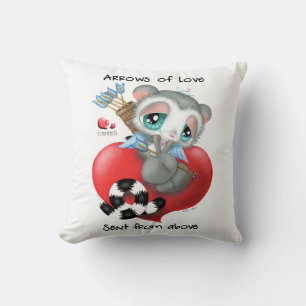 Söt Cupid-lemur på hjärta - Kärlekens pilar Kudde