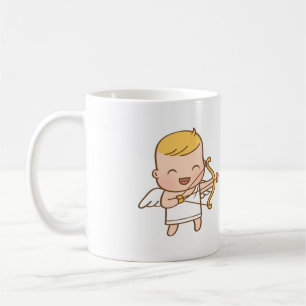 Söt Cupidbåge skjuter kärlekspil Alla hjärtans dag Kaffemugg
