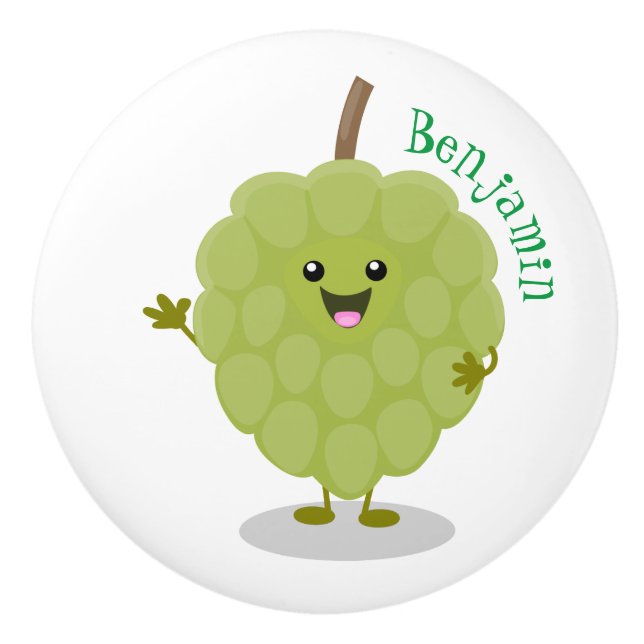 Söt custardäpple cherimoya tecknad film knopp (Framsidan)