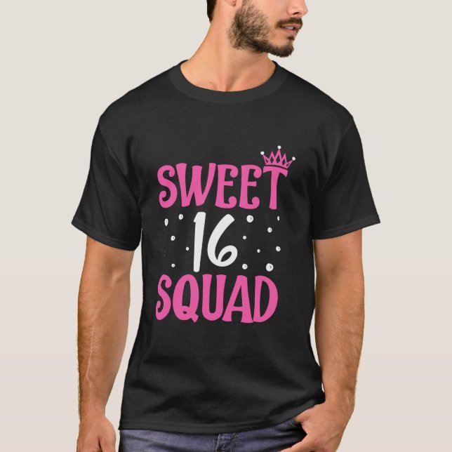 Söt Cute16 Sexton fyrkantiga 16:e födelsedag Tonår T Shirt (Framsida)