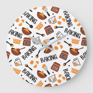 Söt Cute Baking Art Mönster I Stor Klocka