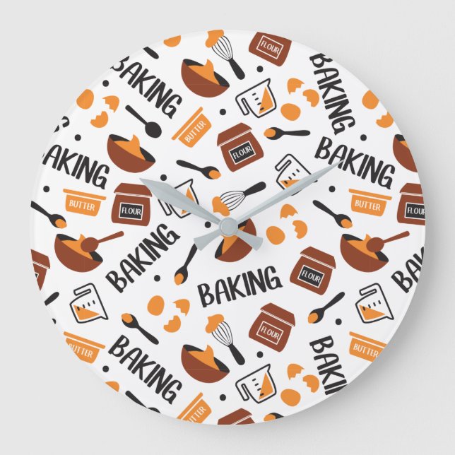 Söt Cute Baking Art Mönster I Stor Klocka (Framsida)