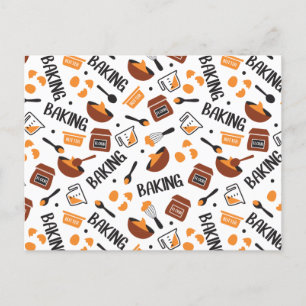 Söt Cute Baking Art Mönster I Vykort