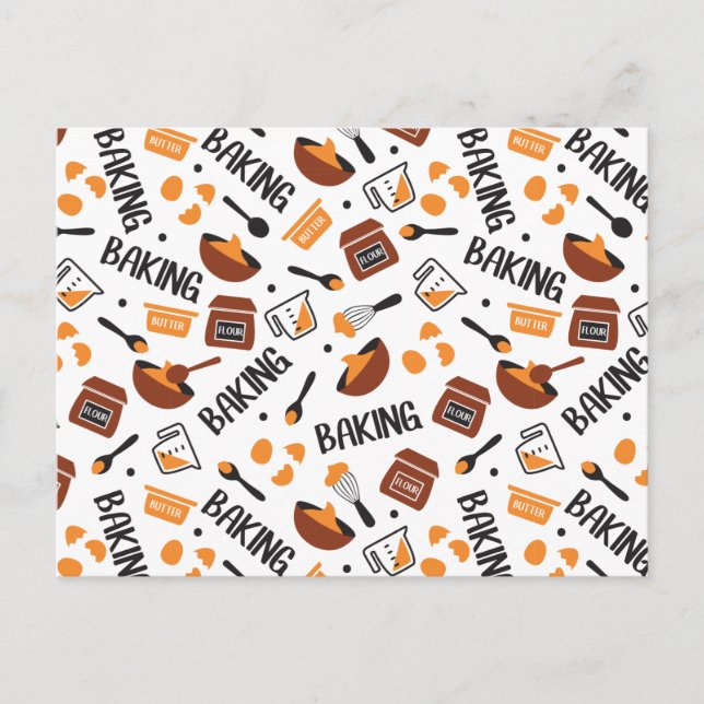 Söt Cute Baking Art Mönster I Vykort (Framsida)