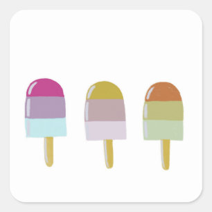 Söt Cute-etikett med popup 2-design Fyrkantigt Klistermärke