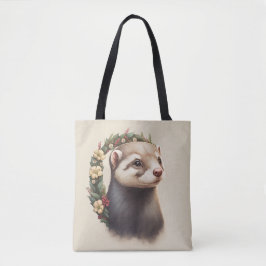 Söt Cute Festive Ferret Tygkasse