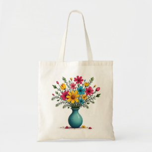 Söt Cute Flower Vas Blommigt-sortimentskuvert Tygkasse