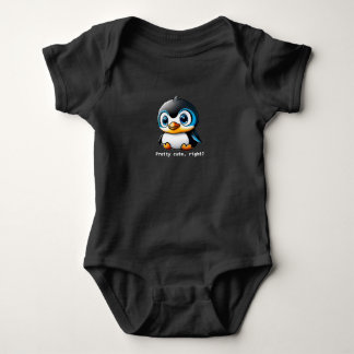 Söt Cute Höger Text Little Penguin Tecknad T Shirt