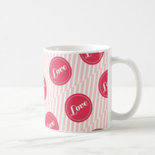 Söt Cute Kärlek Rosa Rand Alla hjärtans dag i Mugg