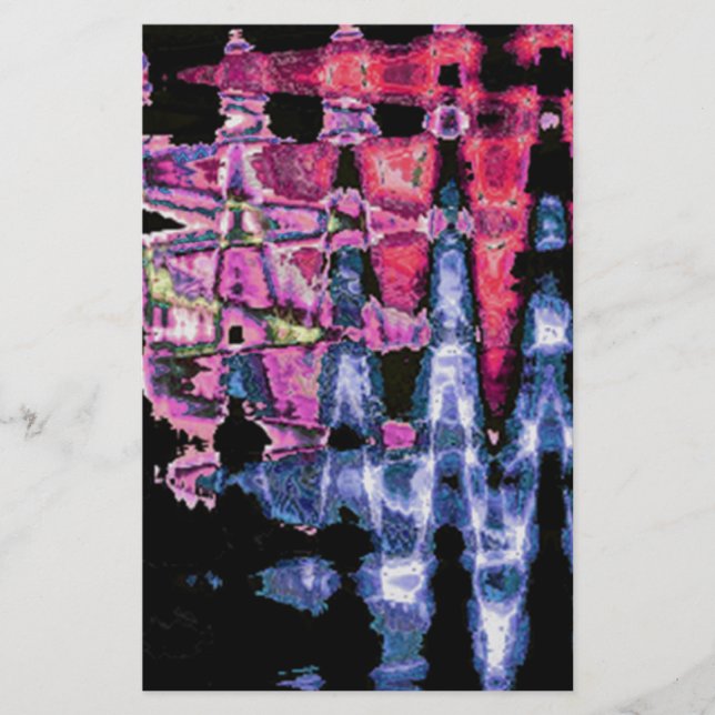 Söt Cute Lila, Ash Grått och Black Watercolor Brevpapper (Framsida)