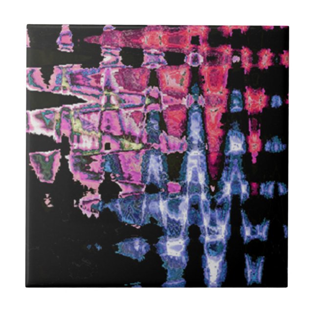 Söt Cute Lila Ash Grått och Black Watercolor Kakelplatta (Framsidan)