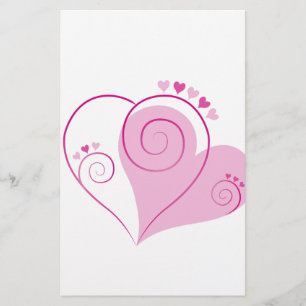 Söt Cute Lycklig Valentine Kärlek Hearts Soft Rosa Brevpapper
