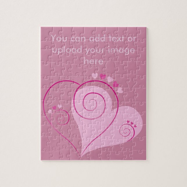 Söt Cute Lycklig Valentine Kärlek Hearts Soft Rosa Pussel (Vertikal)