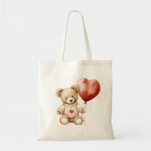 Söt Cute Nalle Heart Tygkasse