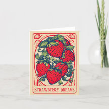 Söt Cute Strawberry Dreams Card