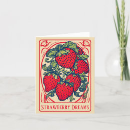 Söt Cute Strawberry Dreams Card Helgkort