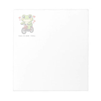 Söt Cyklande Groda | Kawaii Groda Cykel Konst Anteckningsblock