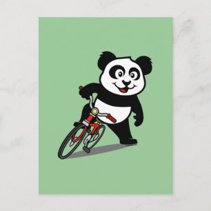 Söt Cyklande Panda Vykort