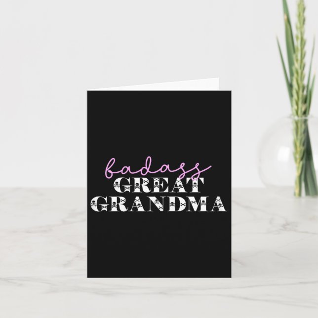 Söt D Fantastisk mormor Roliga dödskallar  Kort (Framsida)