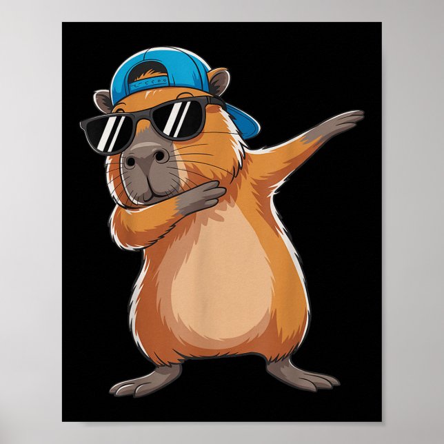 Söt Dabbig Capybara Pojkar Män Småbarn Kul Capy Lo Poster (Framsidan)