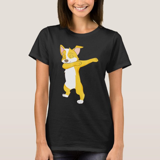 Söt Dabbig Corgi Hund Dab T Shirt (Framsida)